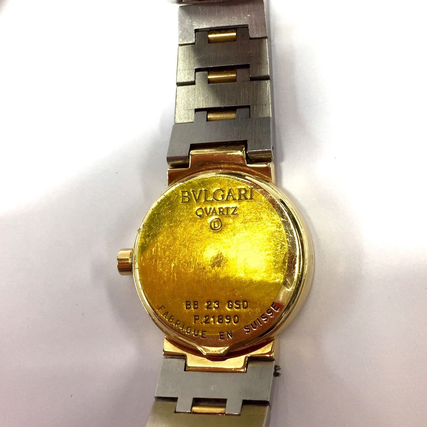 BVLGARI DIAGONO Quartz 23mm 2 Tone DIAMOND Watch