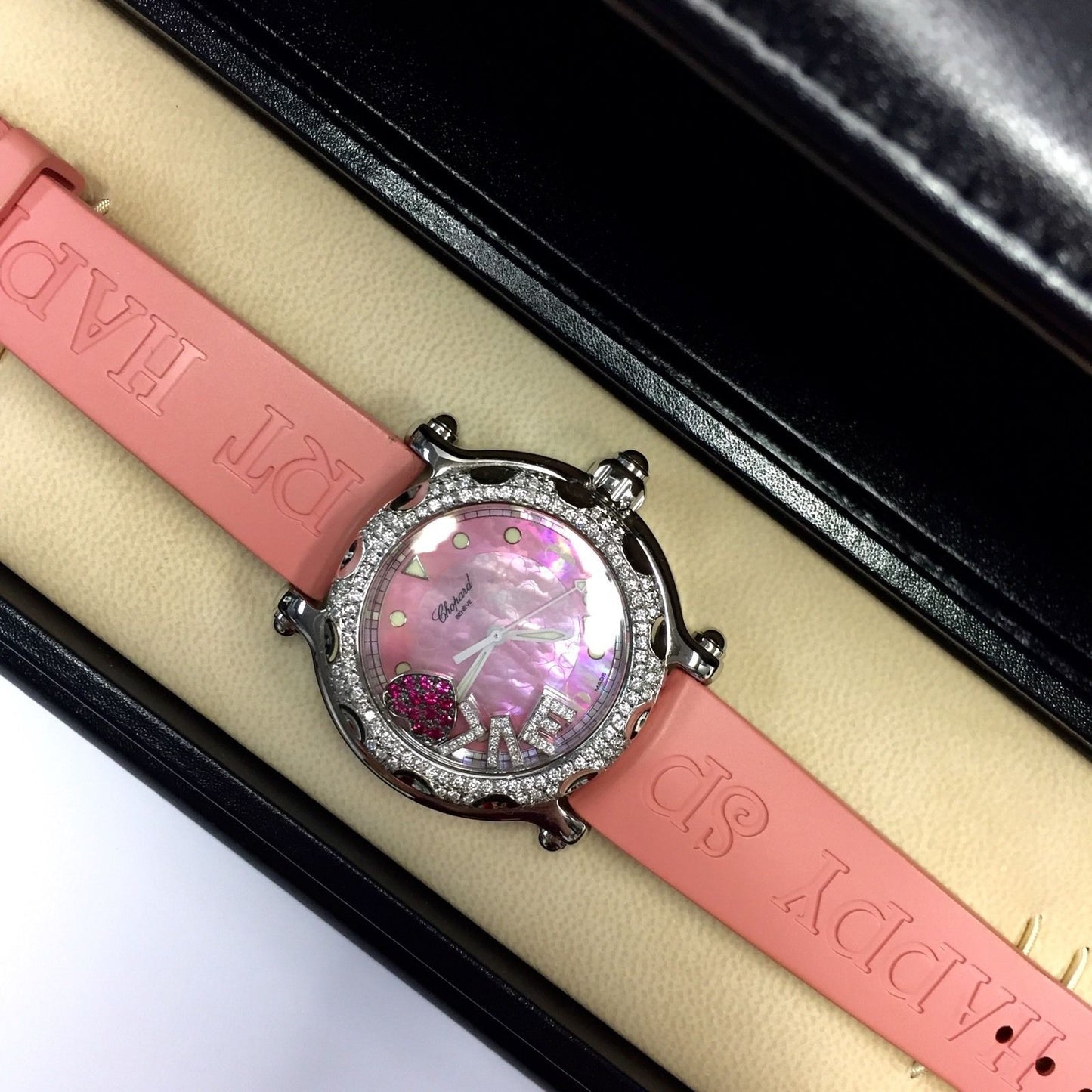 CHOPARD HAPPY SPORT Quartz 39mm Steel Floating DIAMONDS & RUBIES Watch