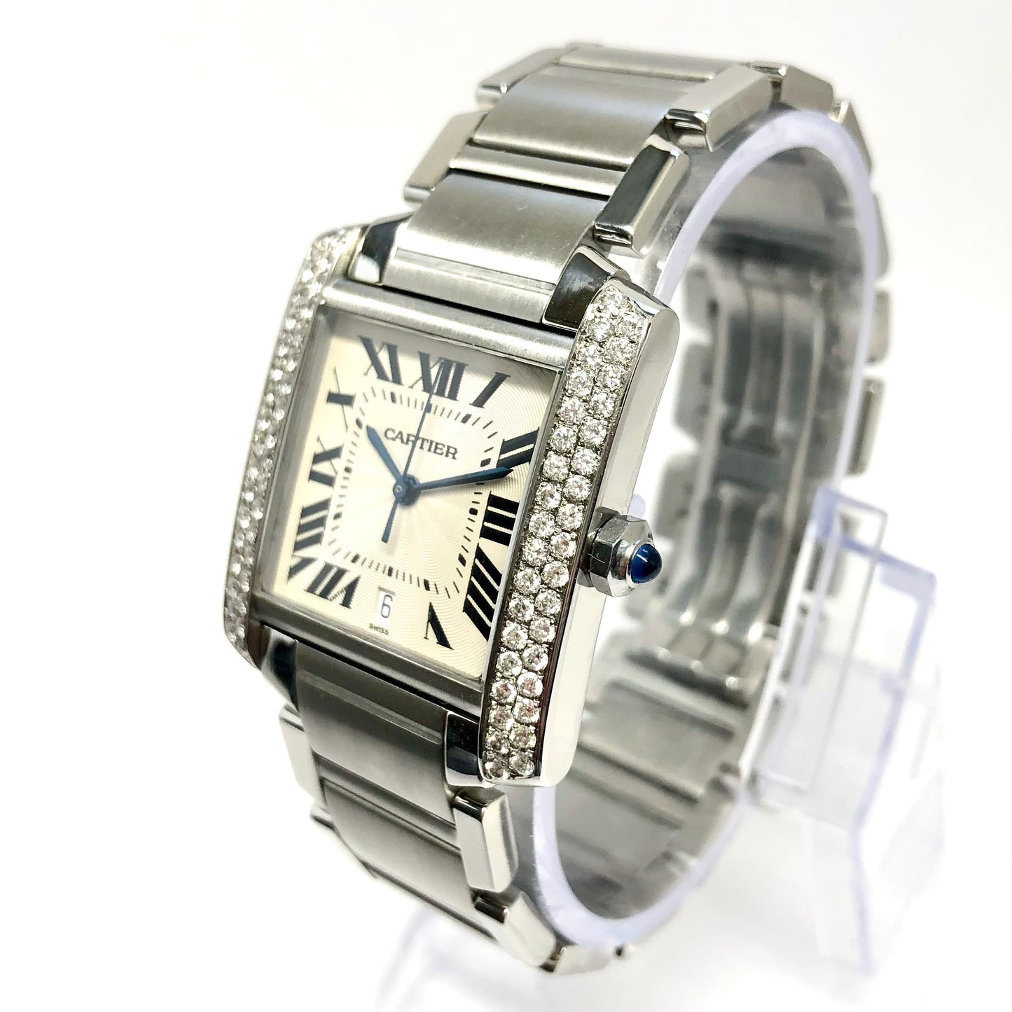 CARTIER TANK FRANCAISE Automatic 28mm Steel 0.85TCW DIAMOND Watch