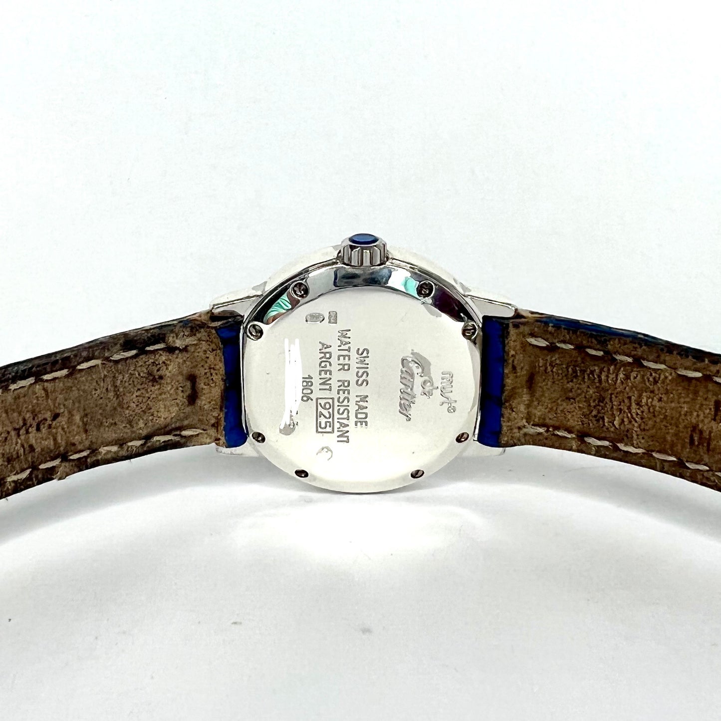 CARTIER RONDE 27mm Quartz Silver 0.35TCW DIAMONDS & 0.47TCW Blue SAPPHIRES Watch