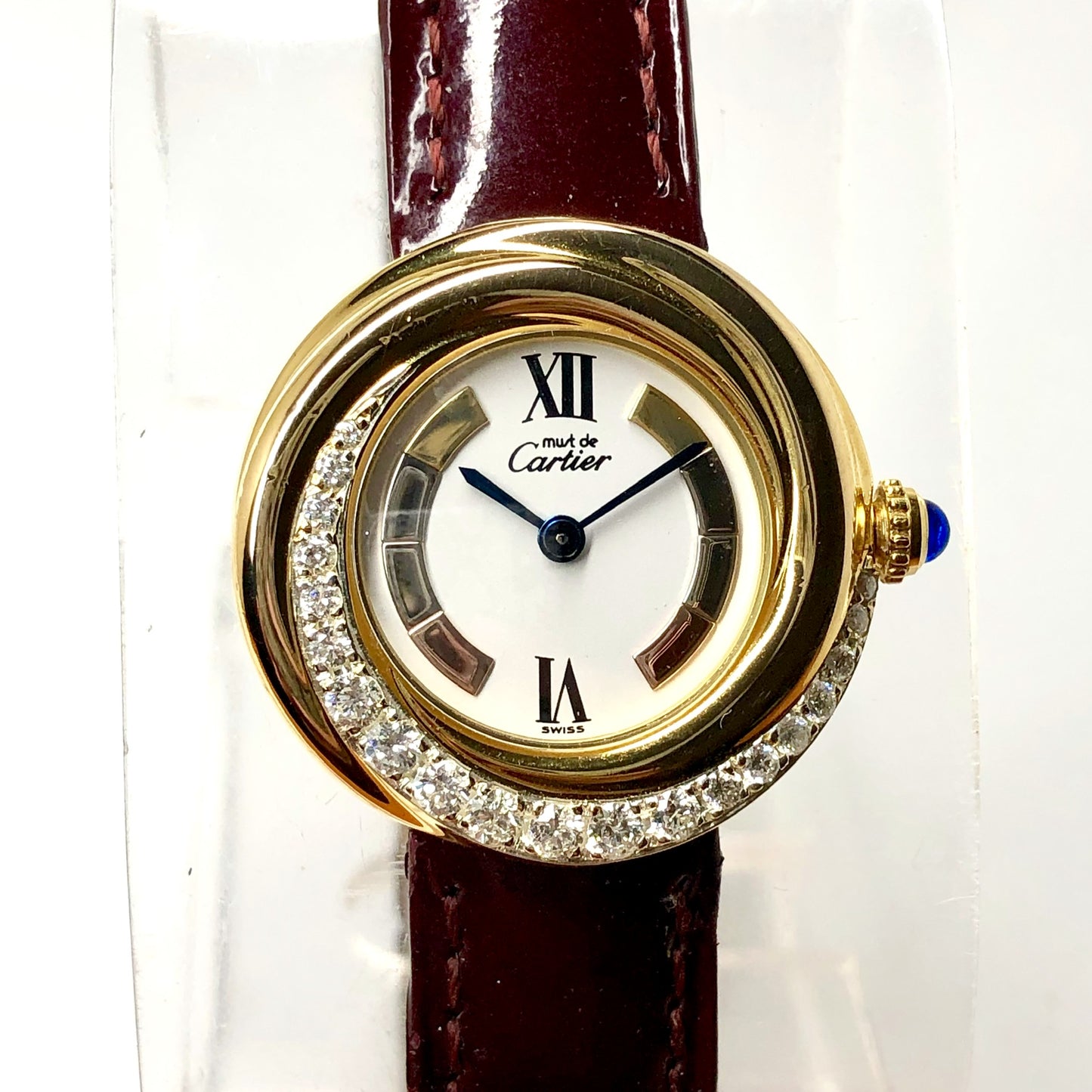 CARTIER VERMEIL Quartz 27mm GP 0.46TCW DIAMOND Watch