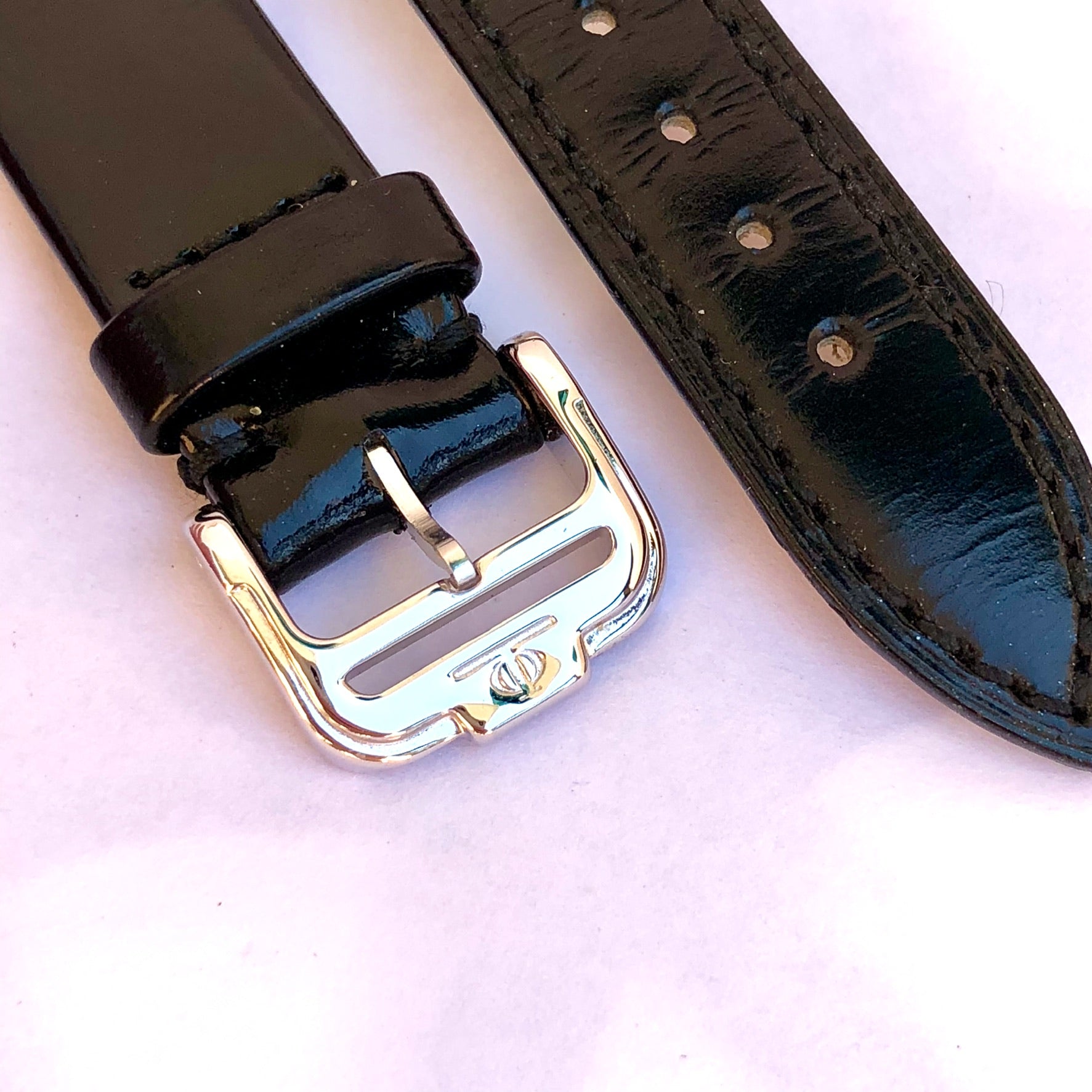 BAUME MERCIER 14mm Black Patent Leather Band Strap Original