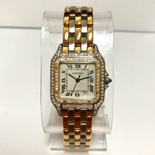 CARTIER PANTHERE Quartz 27mm 3 Row Gold 1.25TCW DIAMOND Watch