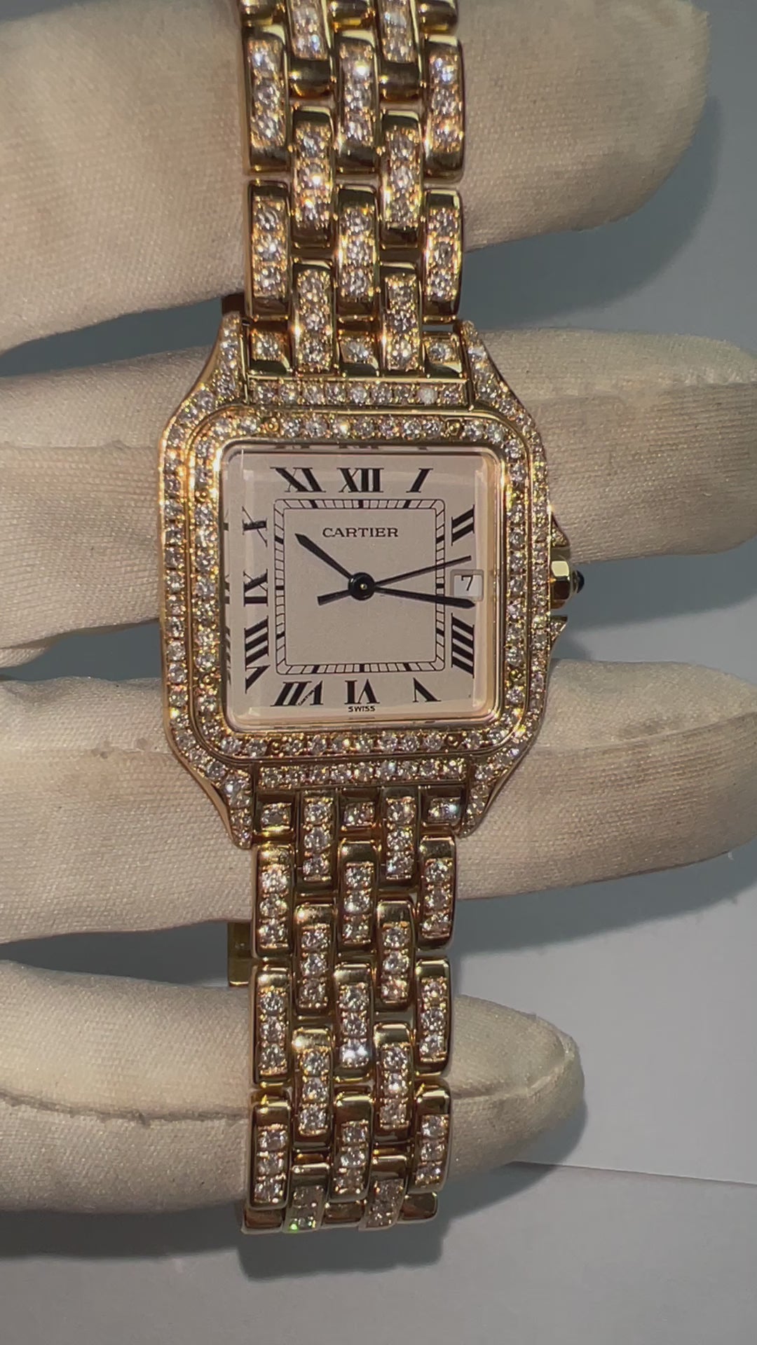 CARTIER PANTHERE 27mm Quartz 18K Yellow Gold 6.1TCW Diamond Watch