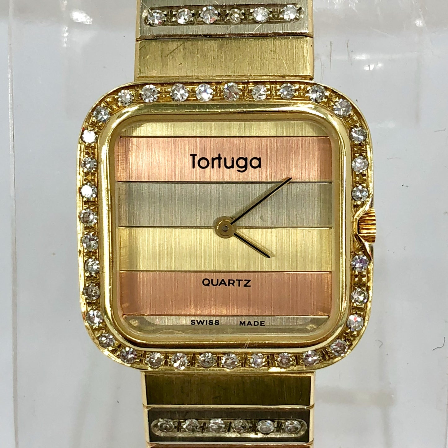 TORTUGA Quartz 24mm 14K Tri Color Gold ~3TCW FACTORY DIAMONDS Watch