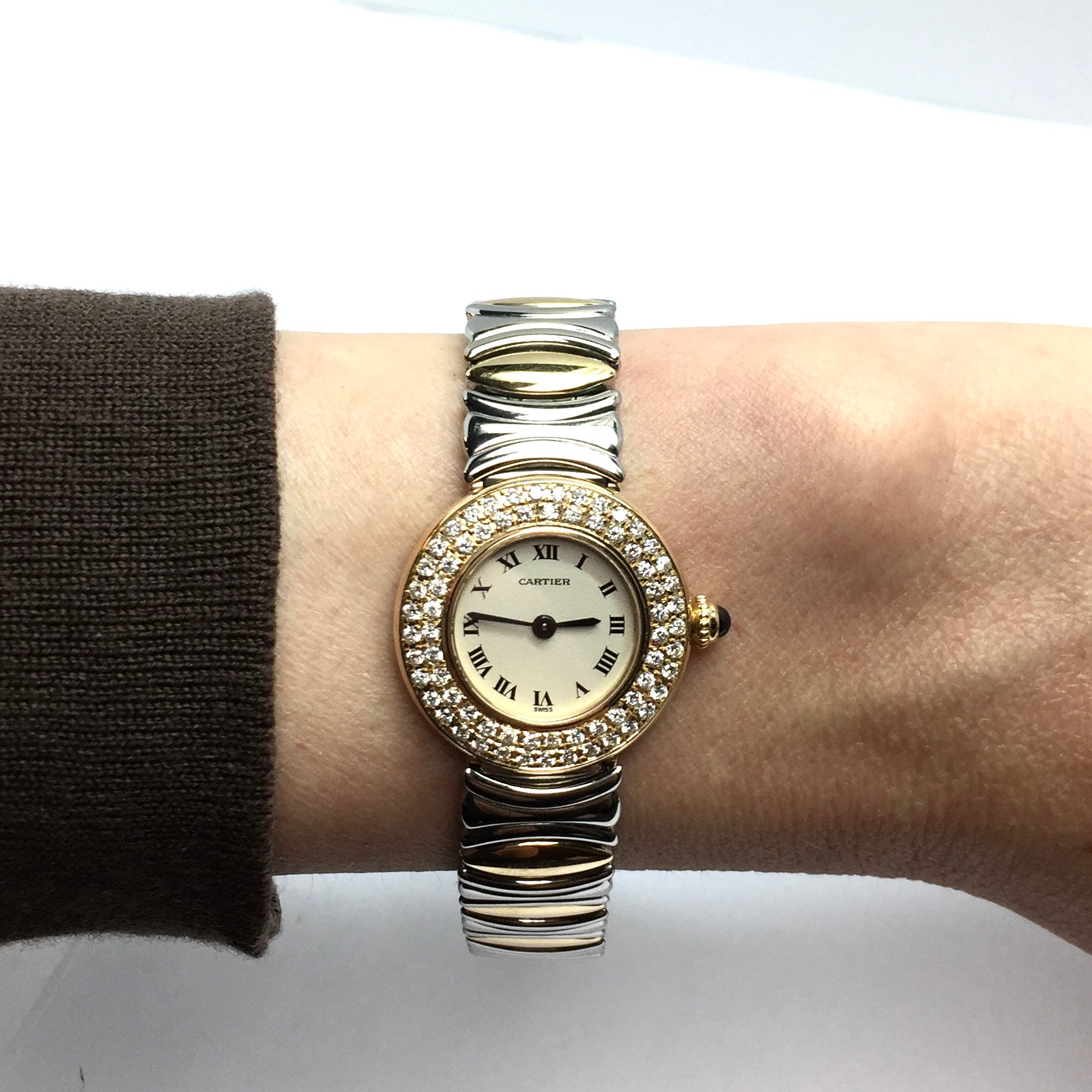 Cartier White Sterling Silver Must De Cartier Colisee Women's Wristwatch 24  MM Cartier | TLC