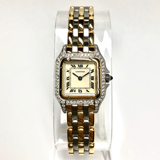 CARTIER PANTHERE Quartz 23mm 3 Row Gold 0.54TCW Diamond Watch