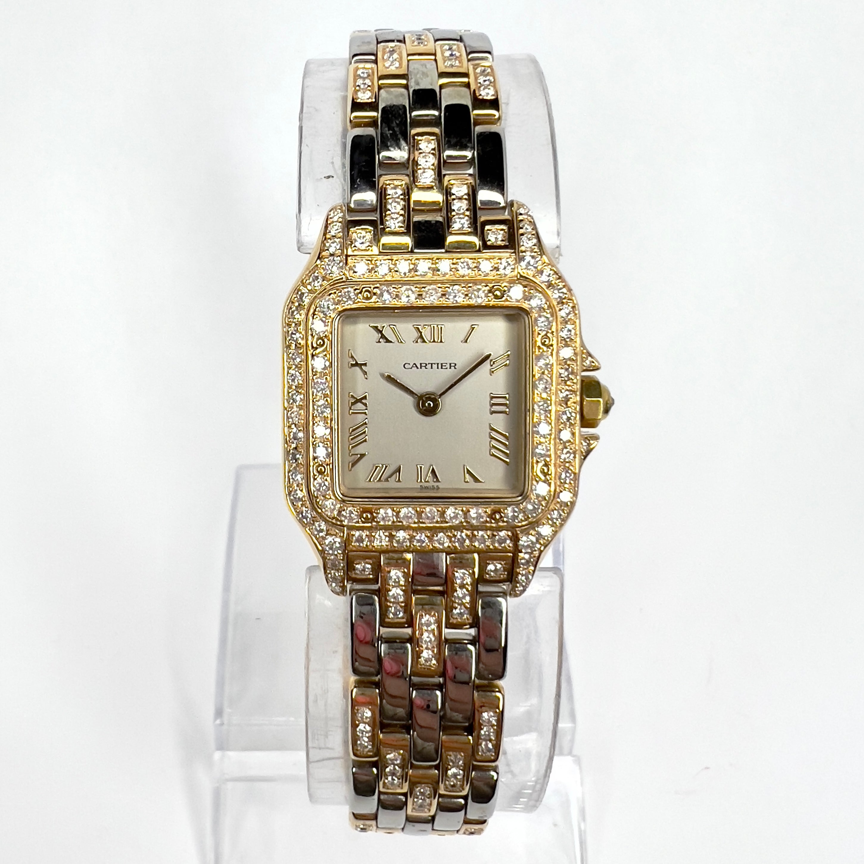 CARTIER PANTHERE Limited Edition Quart 23mm 2 Tone 1.96TCW Diamond