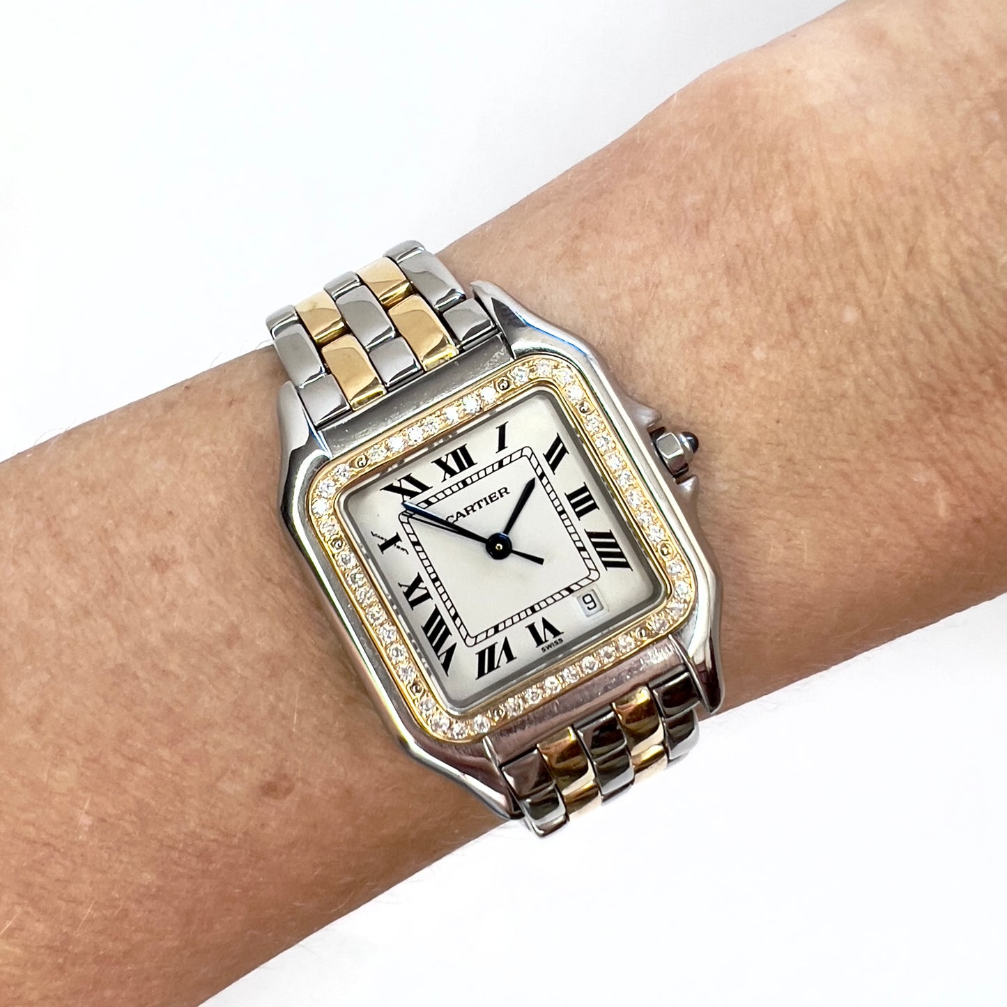 CARTIER PANTHERE Quartz 27mm 2 Row Gold 0.48TCW DIAMOND Watch