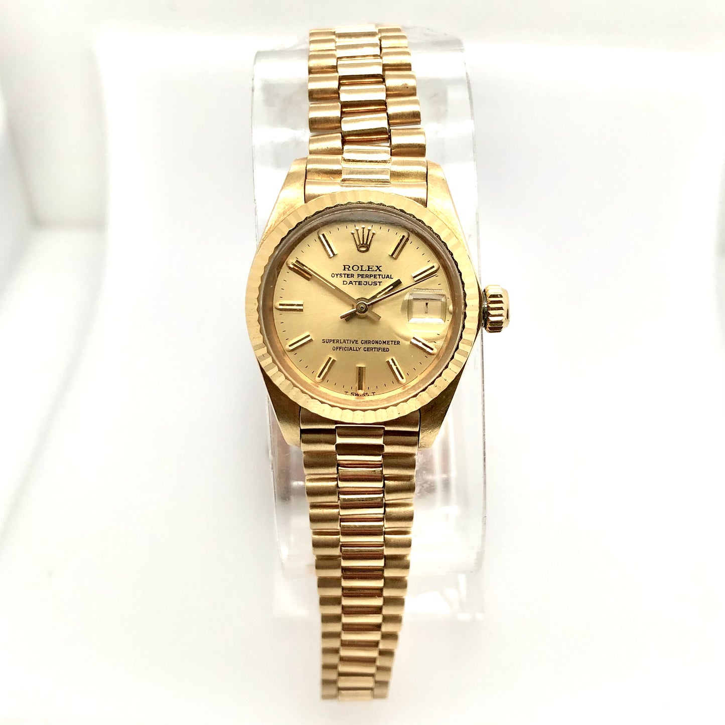 ROLEX OYSTER PERPETUAL DATEJUST Presidential Automtic 26mm 18K Yellow Gold Watch