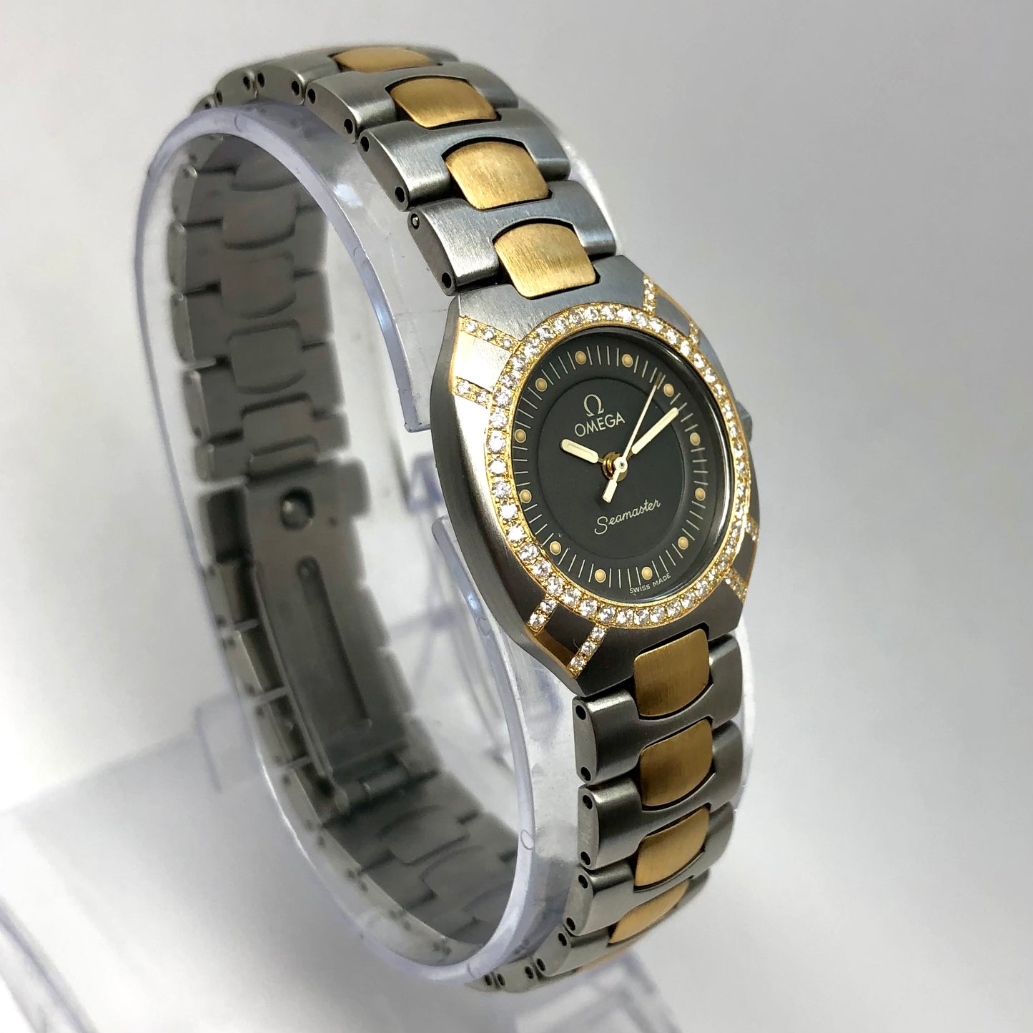 OMEGA SEMASTER POLARIS 2 Tone 23mm ~0.5TCW Diamond Watch