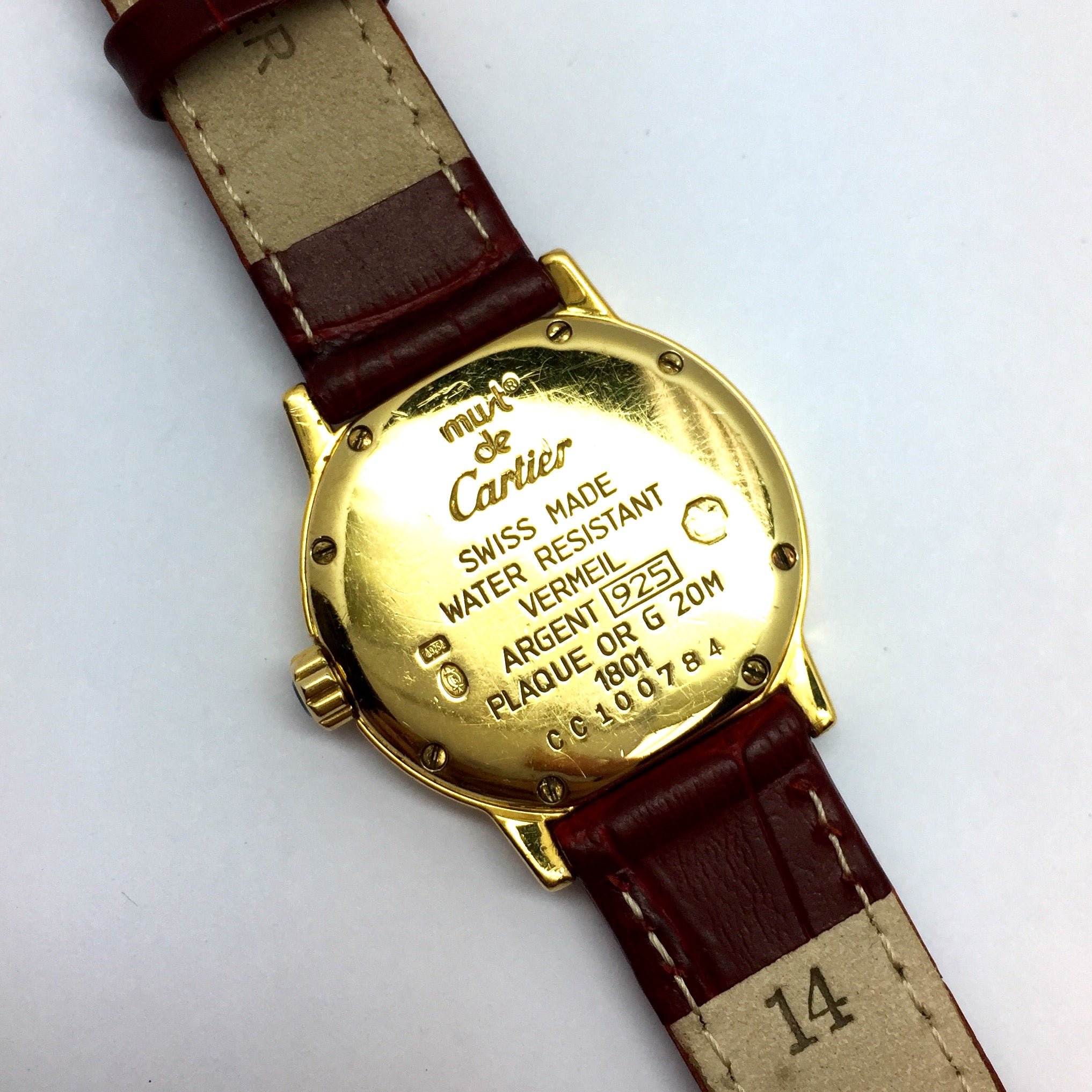 CARTIER Vermeil 28mm GP Silver Diamond & Rubies Watch | NATILUXIA