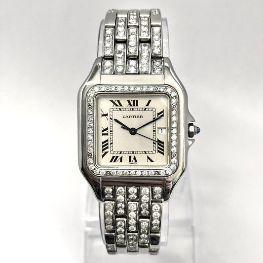 CARTIER PANTHÉRE Quartz 29mm Steel 3.42TCW Diamond Watch