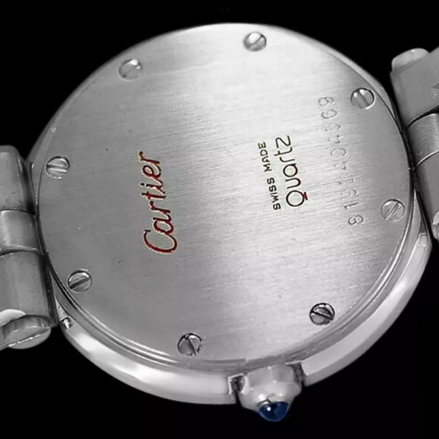 CARTIER SANTOS RONDE 32mm Quartz Steel ~0.38TCW DIAMOND Watch 