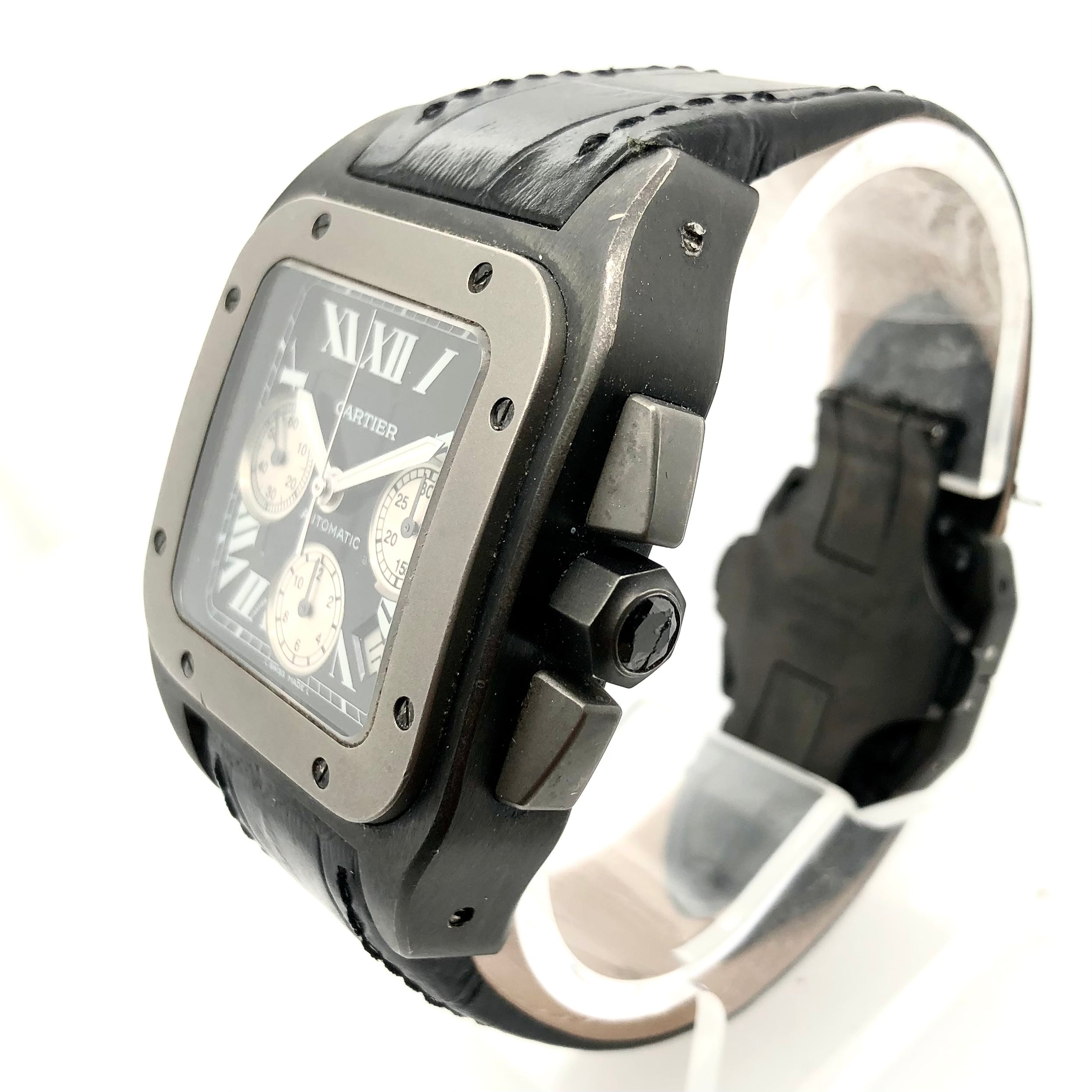 Cartier santos 100 hotsell xl black titanium chronograph