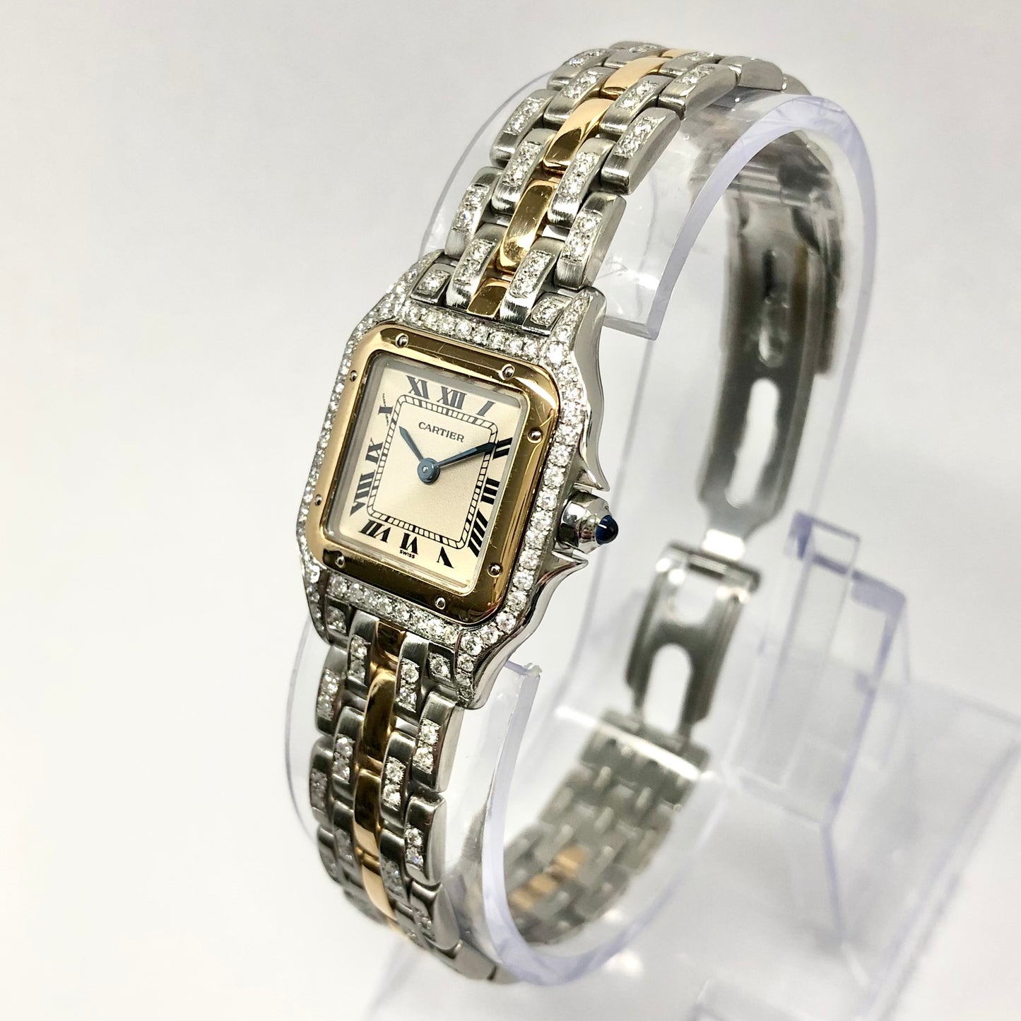 CARTIER PANTHERE Quartz 23mm 1 Row Gold 2.10TCW Diamond Watch