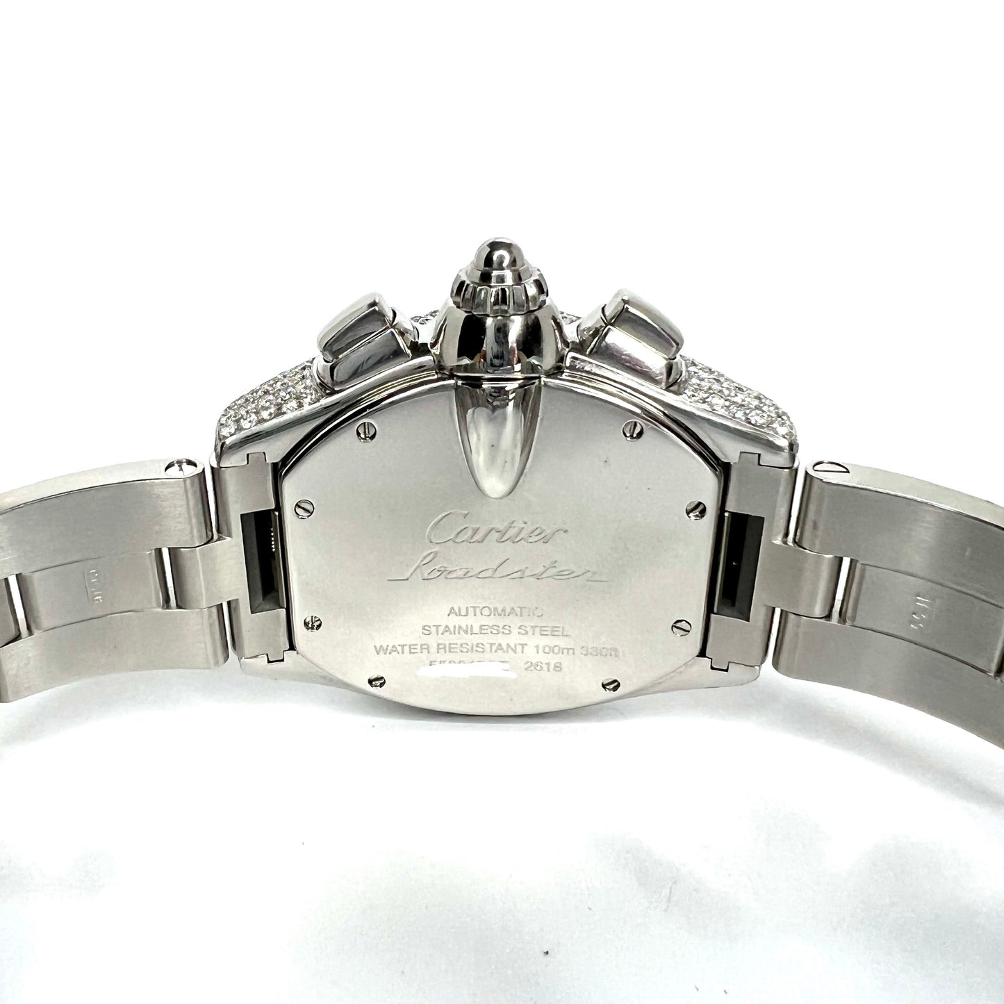 CARTIER ROADSTER 2618 Automatic 42mm Steel ~5.5TCW Diamond Watch