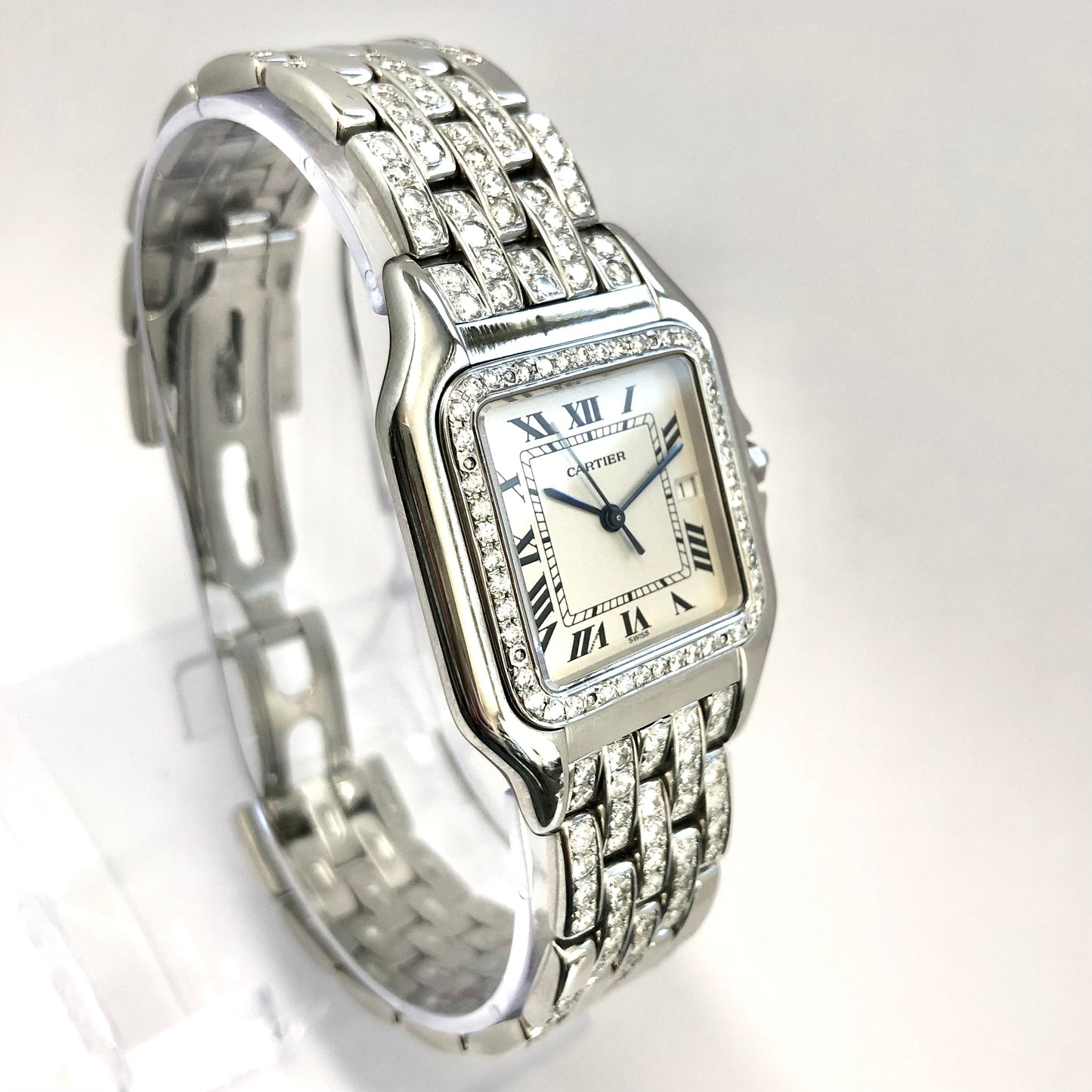 CARTIER PANTHÉRE Quartz 29mm Steel 3.42TCW Diamond Watch
