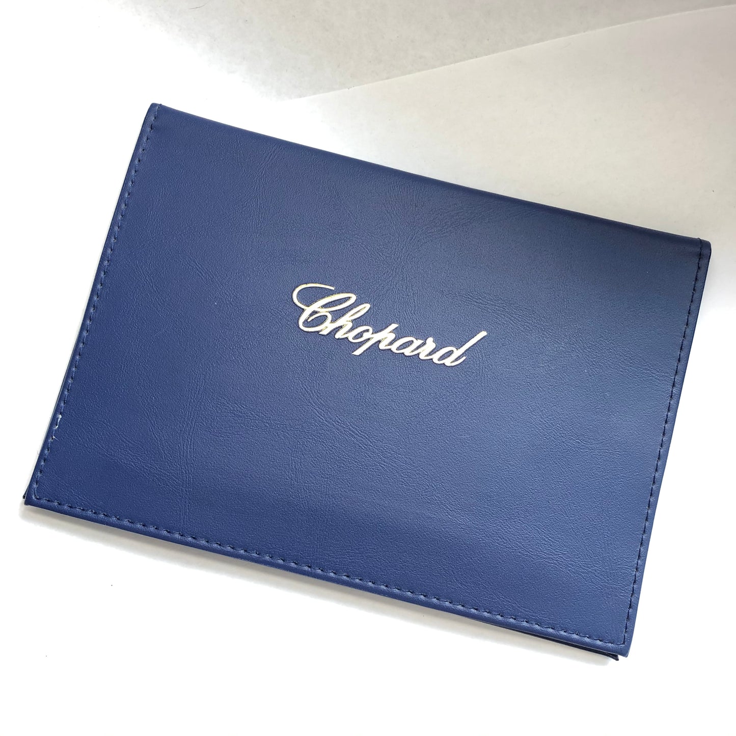 CHOPARD Blue Faux Leather Documents Folder 4.75 x 6.75 inches
