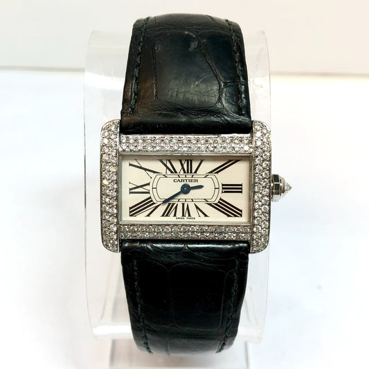 CARTIER DIVAN Quartz 31mm Steel 1.49TCW Diamond Watch