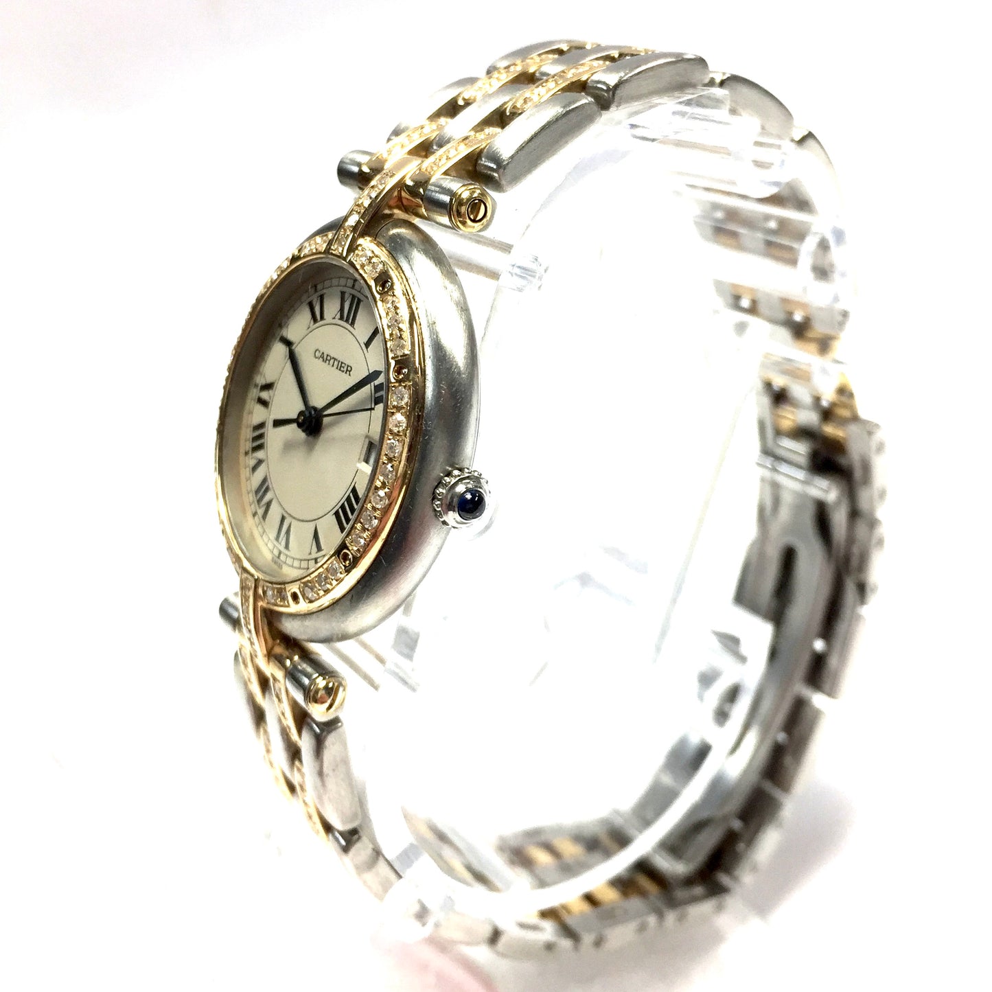 CARTIER PANTHERE VENDOME 30mm Quartz 2 Row Gold 1.4TCW Diamond Watch