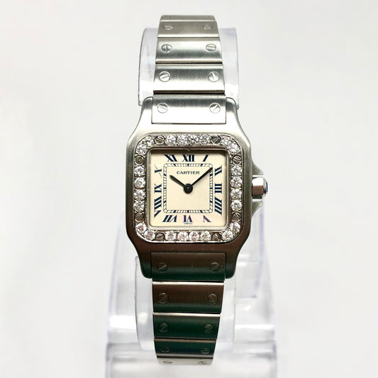 CARTIER SANTOS GALBEE Quartz 24mm Steel 0.69TCW DIAMOND Watch