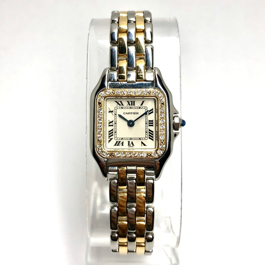 CARTIER PANTHERE Quartz 23mm 2 Row Gold 0.33TCW Diamond Watch