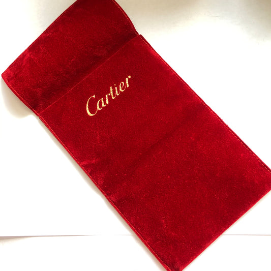 CARTIER Red Faux Suede Pouch 4.5 x 7.25 inches