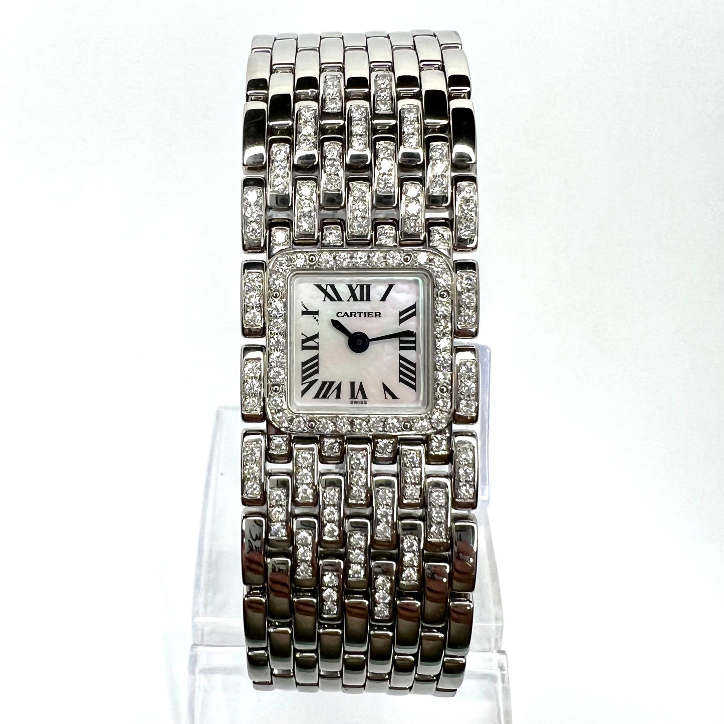 CARTIER PANTHERE RUBAN Quartz 21mm Steel 1.32TCW DIAMOND Watch