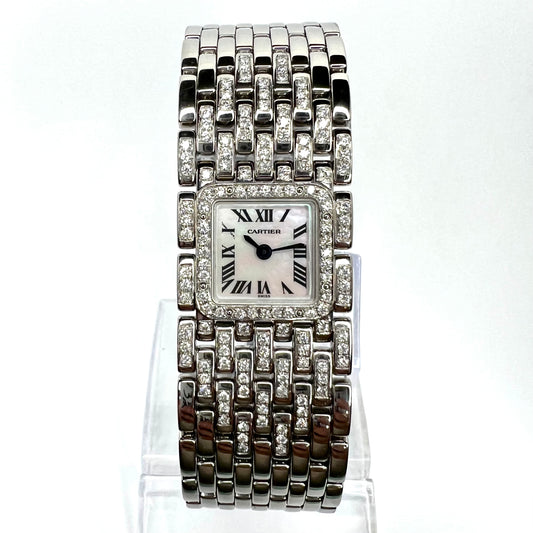 CARTIER PANTHERE RUBAN Quartz 21mm Steel 1.32TCW DIAMOND Watch