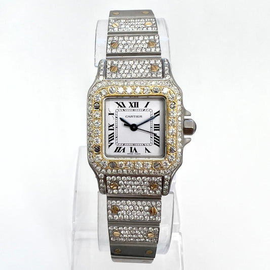 CARTIER SANTOS GALBEE 24mm Automatic 2 Tone 2.42TCW Diamond Watch