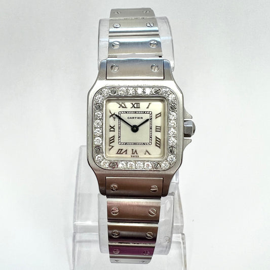 CARTIER Santos Galbee 24mm Quartz Steel 0.69TCW DIAMOND Watch