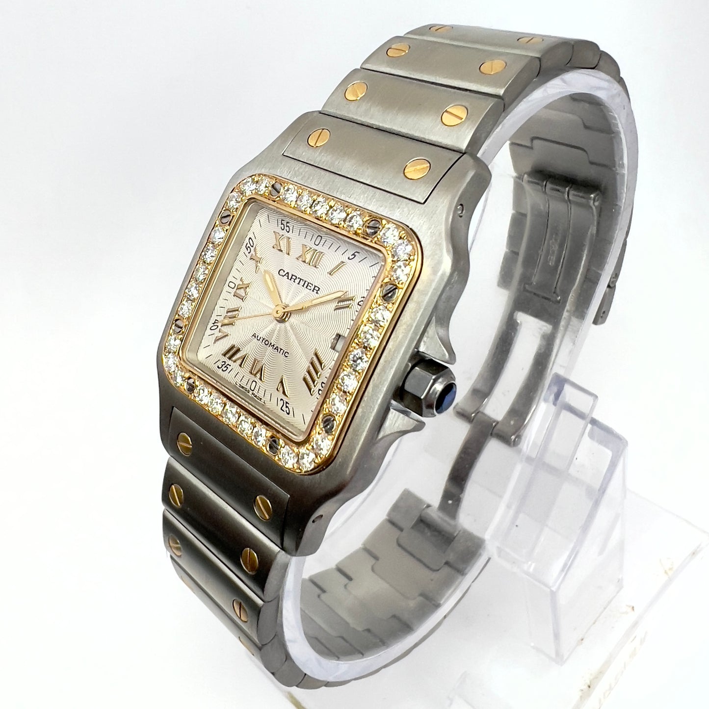 CARTIER SANTOS GALBEE 29mm Automatic 2 Tone 0.75TCW DIAMOND Watch  NEW Model