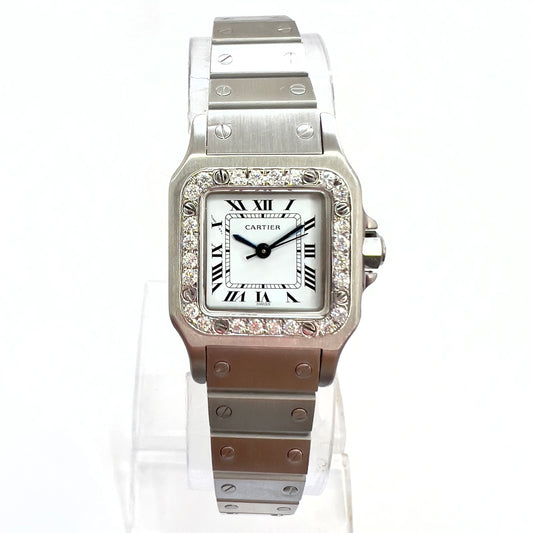 CARTIER SANTOS GALBEE 24mm Automatic Steel 0.69TCW Diamond Watch