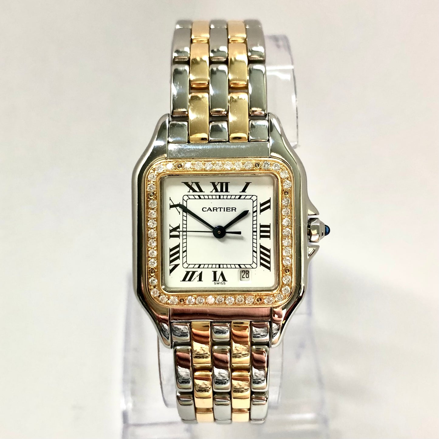 CARTIER PANTHERE 27mm 2 Row Gold 0.36TCW DIAMOND Watch