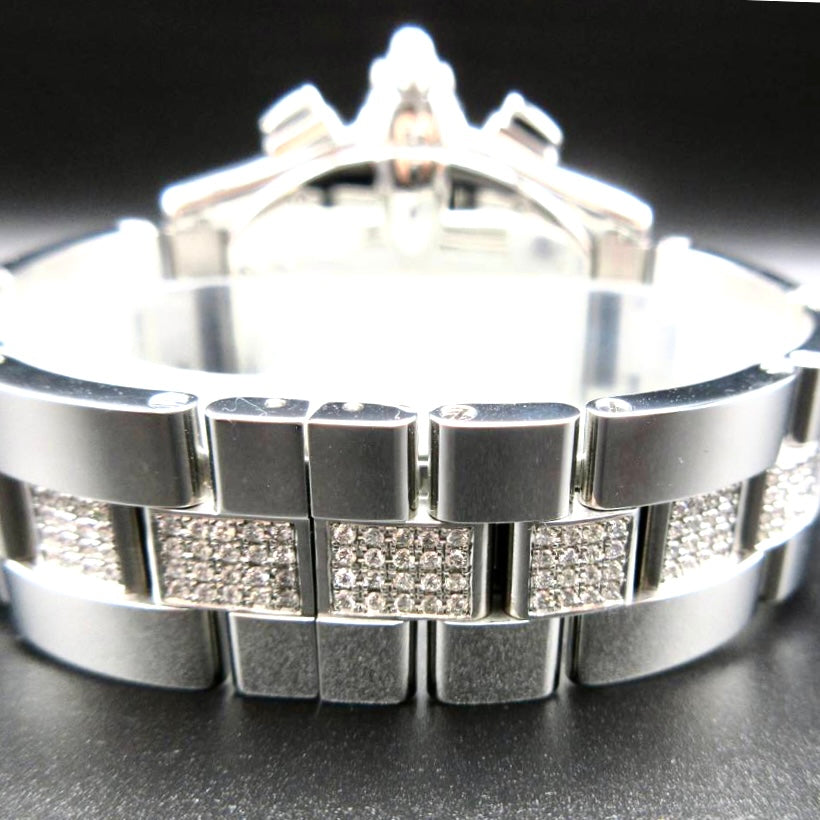 CARTIER ROADSTER Chronograph 2618 Automatic 42mm Steel ~4TCW Diamond Watch Media 1 of 5