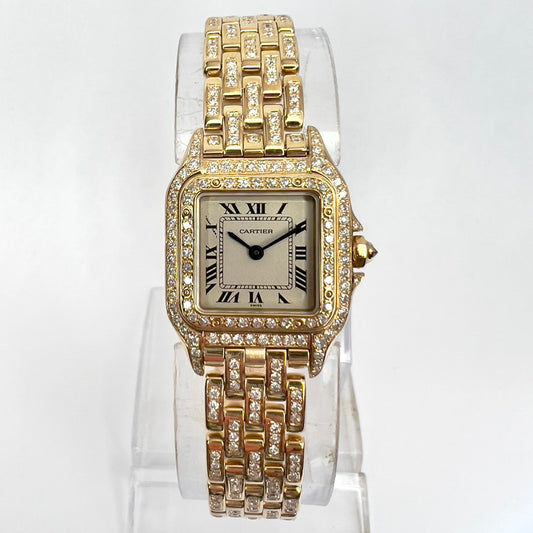 CARTIER PANTHERE Quartz 23mm 18K Yellow Gold 3.5TCW Diamond Watch