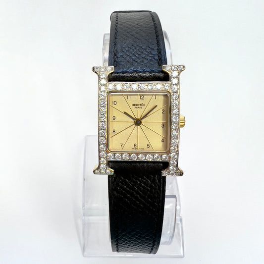 HERMES HEURE H 25mm 2 Tone 0.92TCW DIAMOND Watch