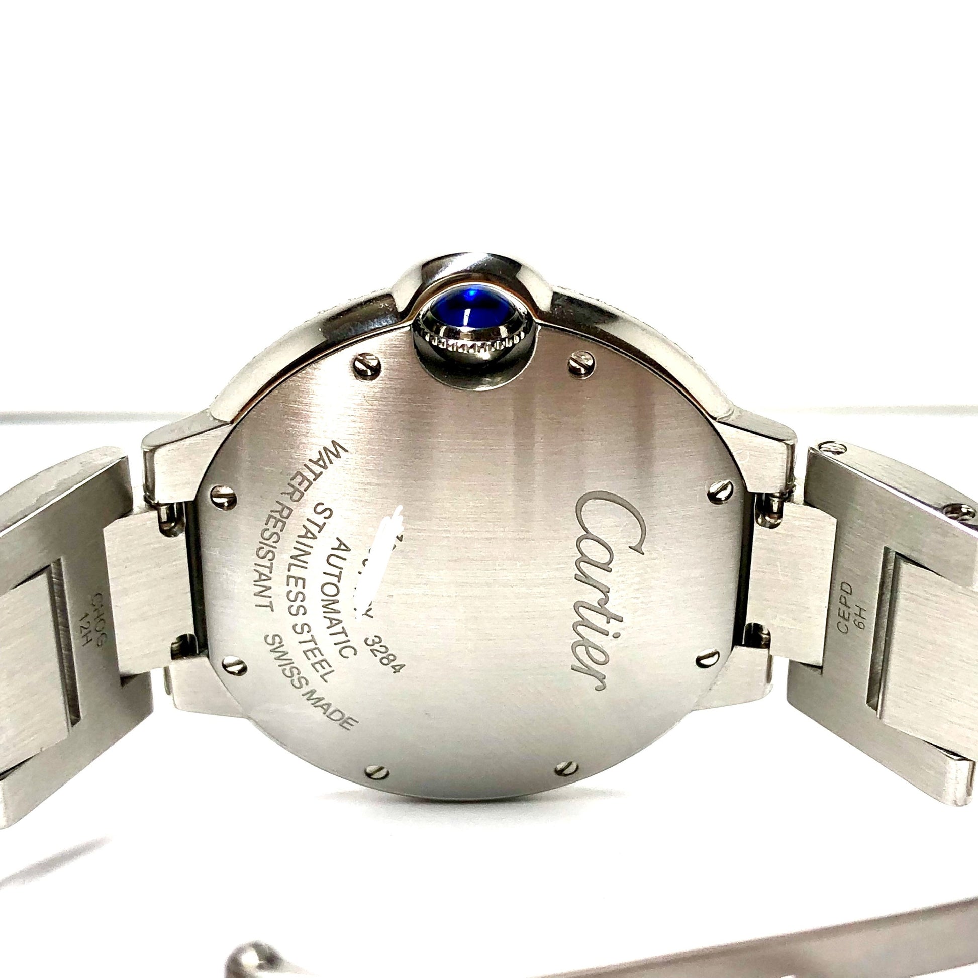 CARTIER BALLON BLEU 3284 Automatic Steel 36mm 1.87TCW DIAMOND Watch
