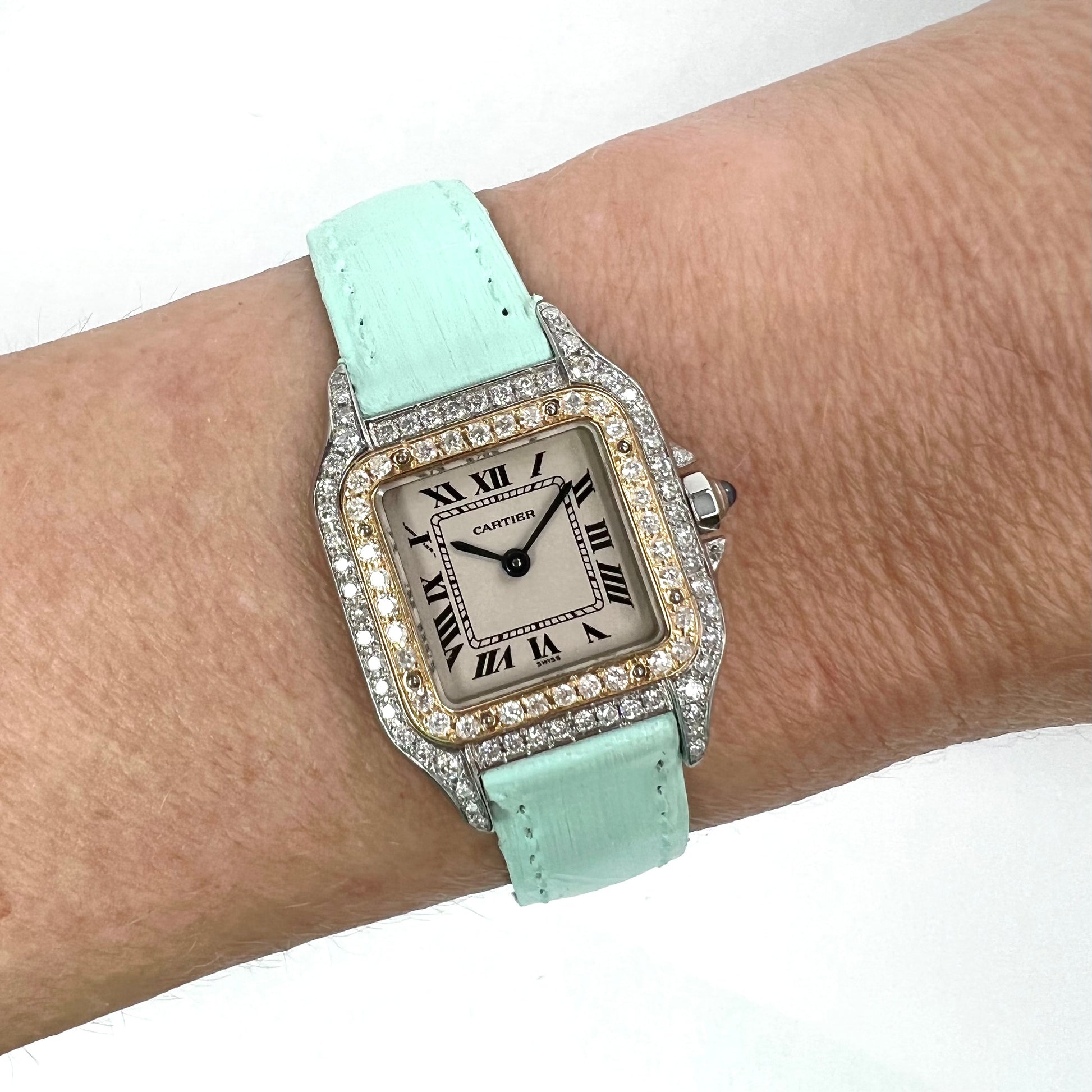 CARTIER PANTHERE 23mm Quartz 2 Tone 0.87TCW DIAMOND Watch