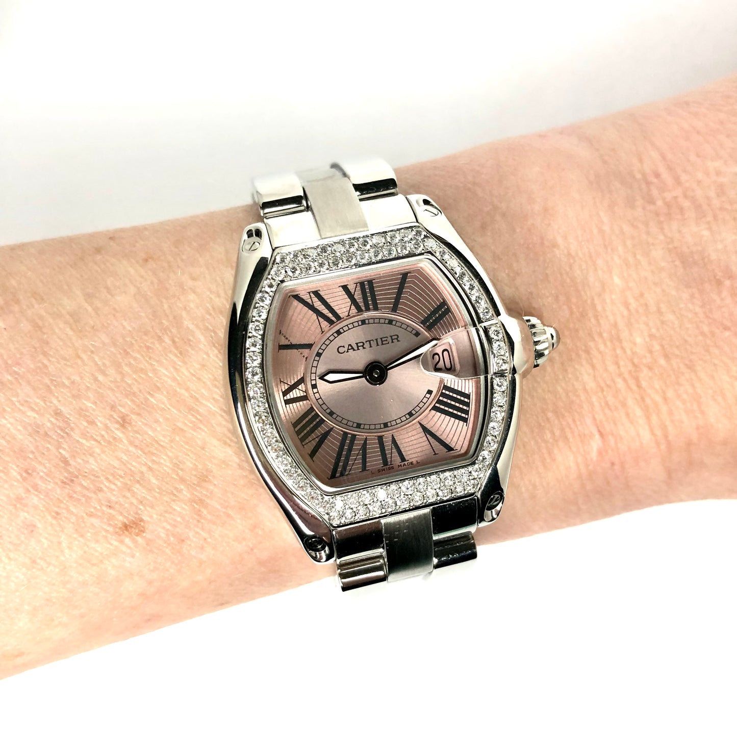 CARTIER ROADSTER Quartz 31mm Steel 0.75TCW DIAMOND Watch