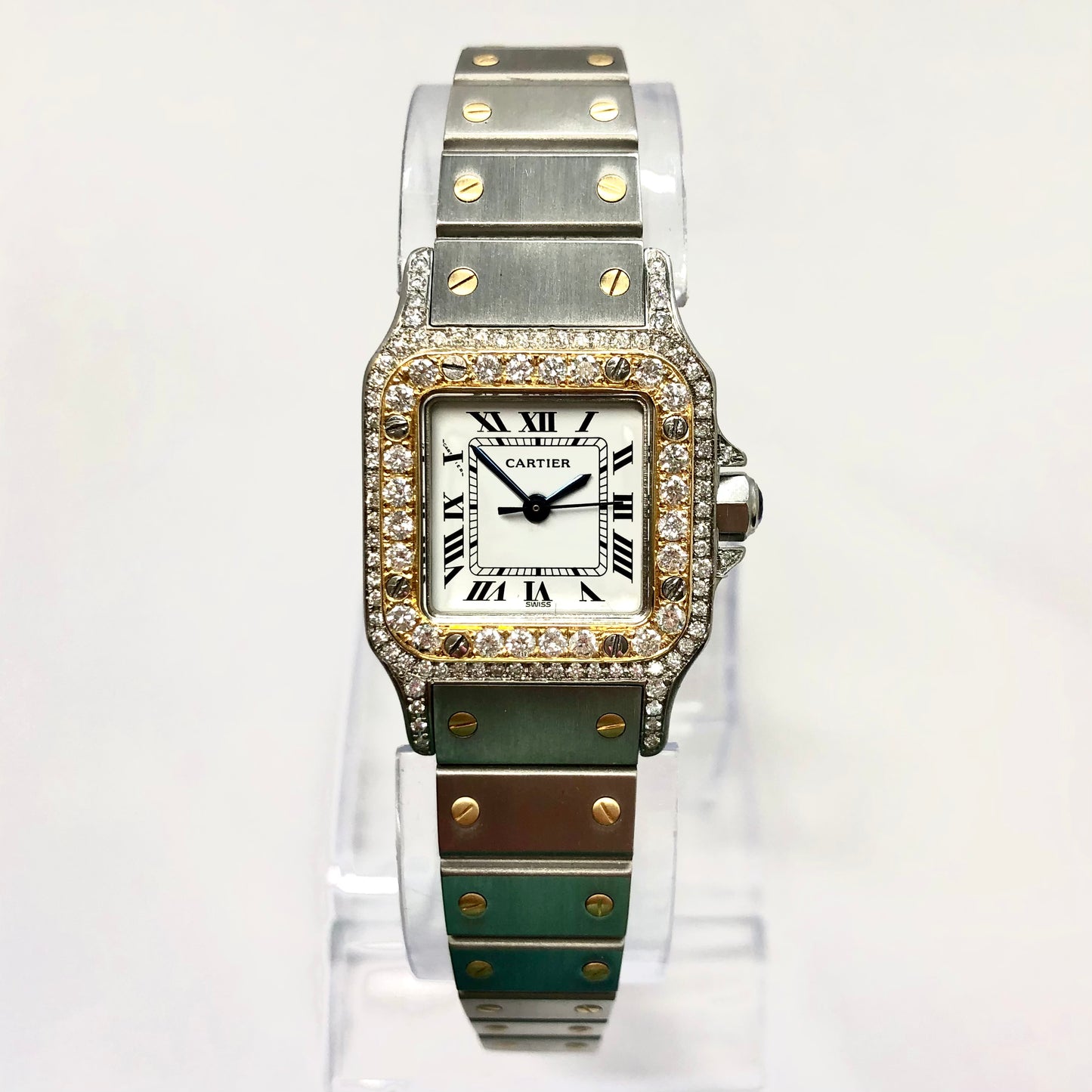 CARTIER SANTOS GALBEE 24mm Automatic 2 Tone 1.09TCW Diamond Watch