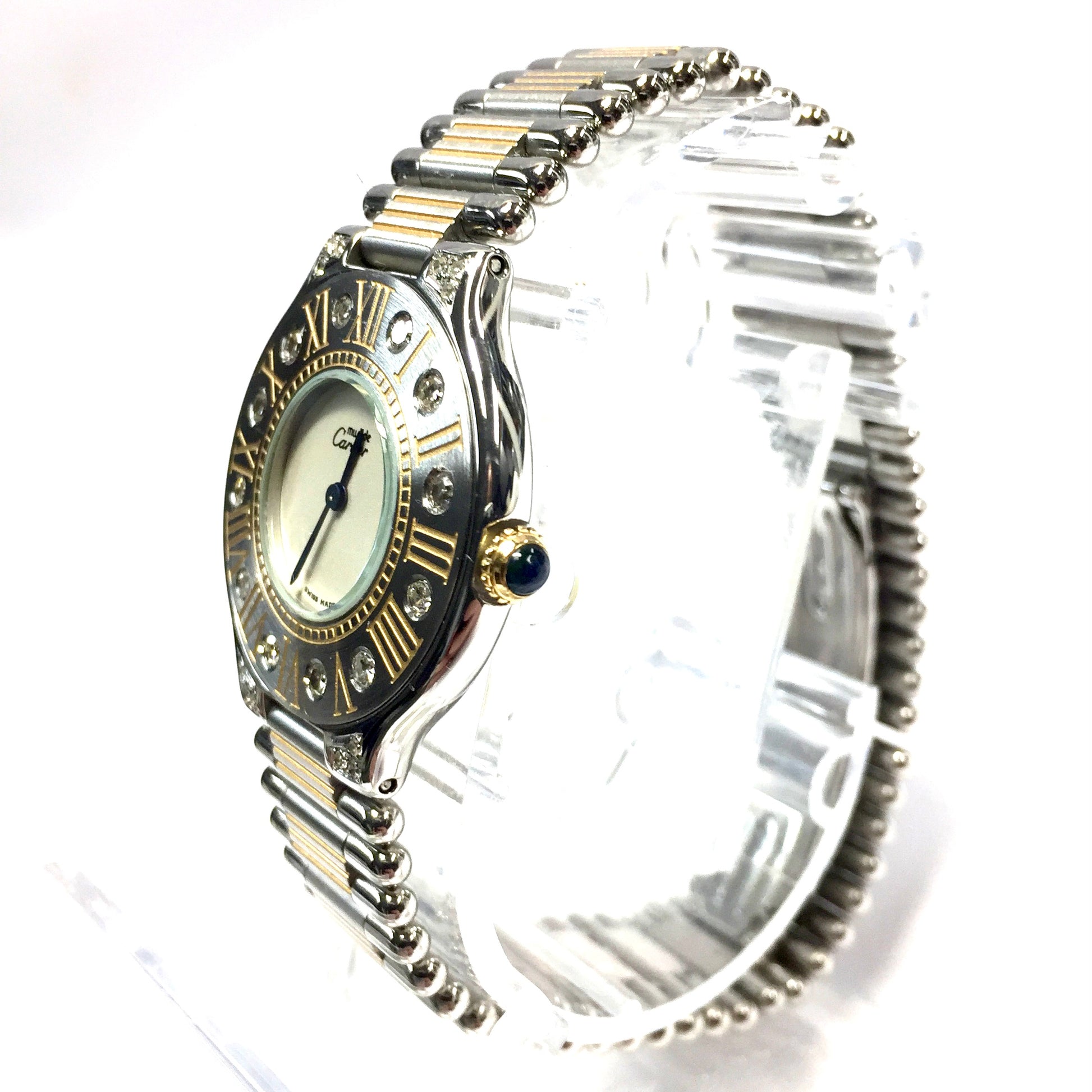 CARTIER MUST 21 Quartz 28mm 2 Tone Diamond Watch