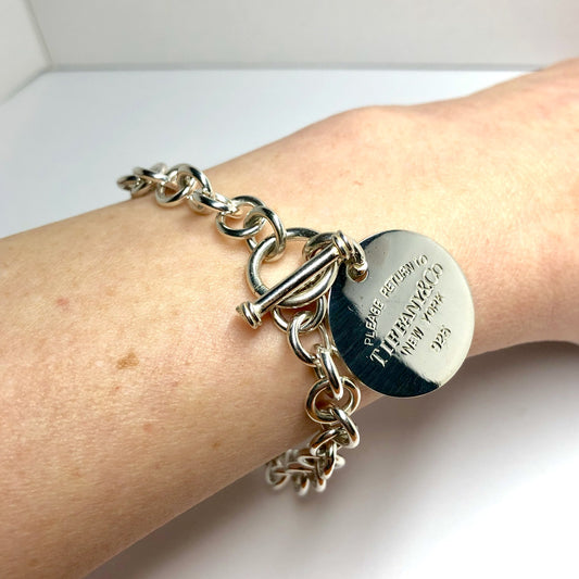 Please Return To TIFFANY & CO. New York 925 BRACELET 28g, 8” long