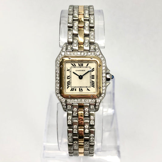 CARTIER PANTHERE Quartz 23mm 1 Row Gold 2.10TCW Diamond Watch