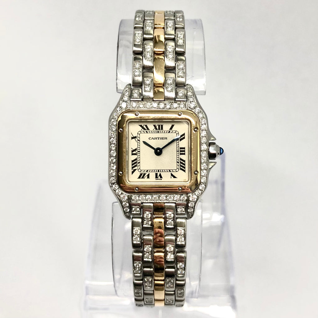 CARTIER PANTHERE Quartz 23mm 1 Row Gold 2.10TCW Diamond  display picture 1