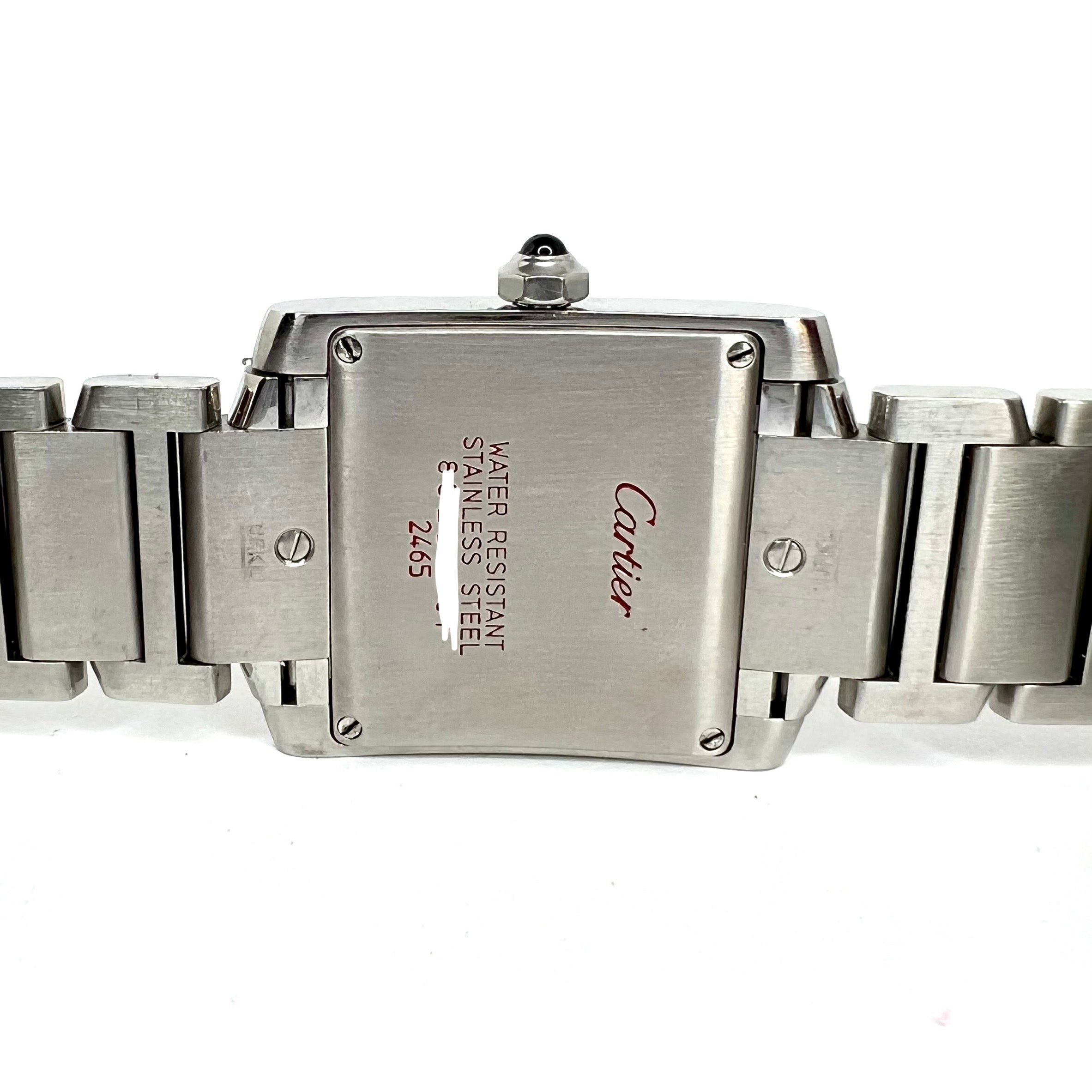 CARTIER TANK FRANCAISE Quartz 25mm Steel 0.70TCW DIAMOND Watch 
