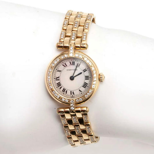 CARTIER PANTHERE VENDOME 23mm 18K Yellow Gold & Watch Diamond Bezel & Bracelet