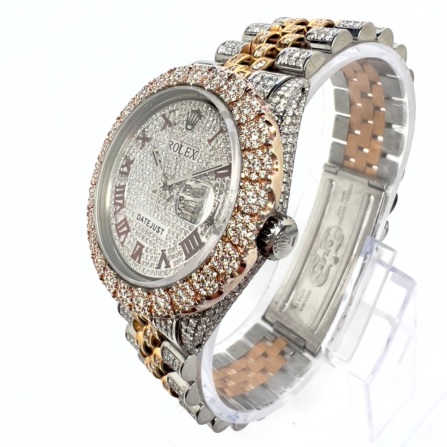ROLEX Oyster Perpetual DATEJUST Automatic 36mm 2 Tone Full Diamond Watch