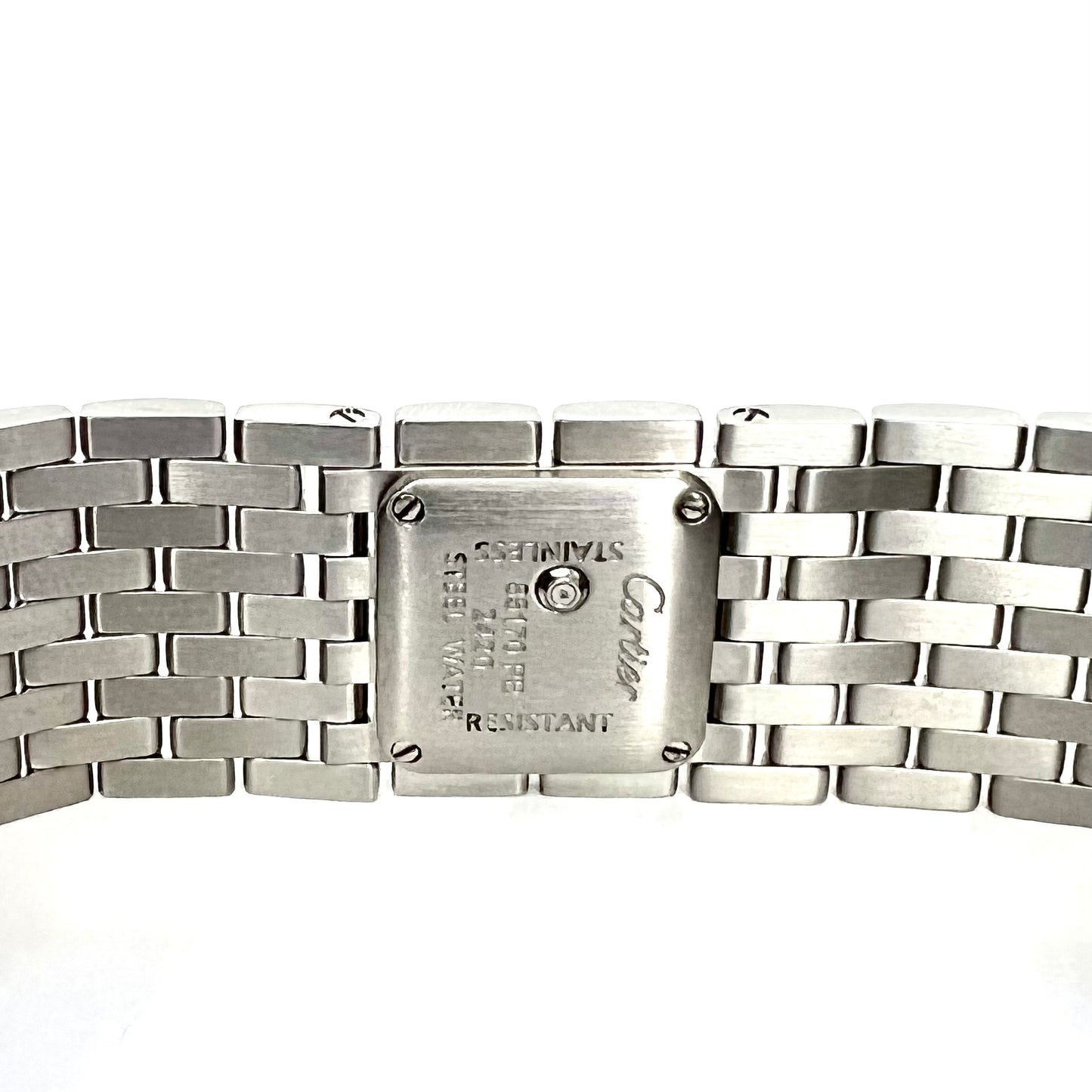 CARTIER Panthere RUBAN Quartz Steel ~1.32TCW DIAMOND Watch